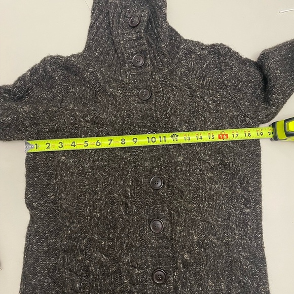 Vintage LL Bean Brown Wool Blend Cable Knit Cardigan Sweater Women’s Size M - Picture 9 of 10